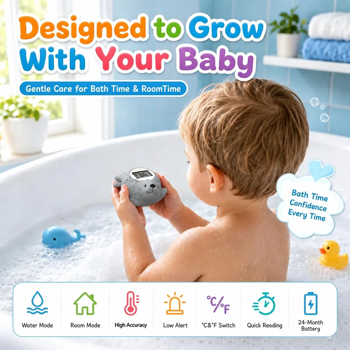 Doli Yearning Baby Bath Thermometer 4.4 inches | Accurate & Waterproof for Safe Baby Water Monitoring - view 3