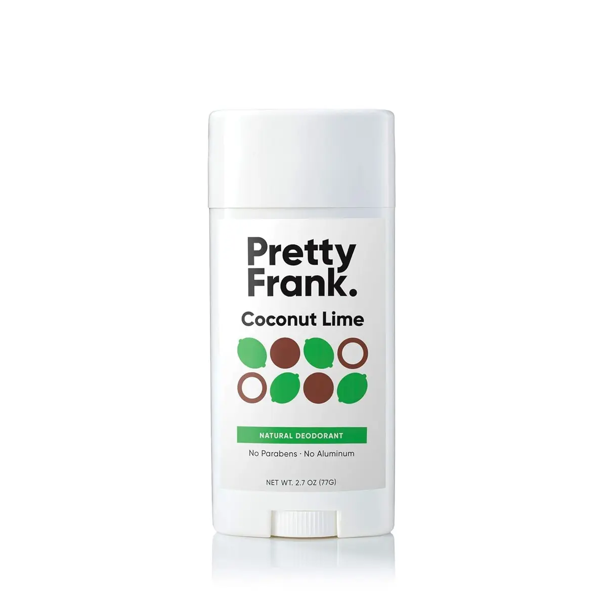PRETTY FRANK Natural Aluminum-Free Deodorant Stick, Coconut Lime | All-Day Odor Control & Nourishment - main product image
