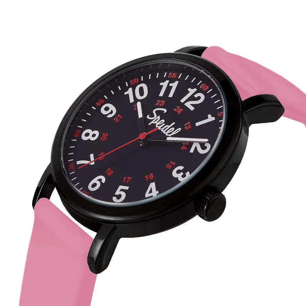 Speidel Original Scrub Watch™ for Nurses, Waterproof 50M, Pink Silicone Band, 38mm Dial - view 2