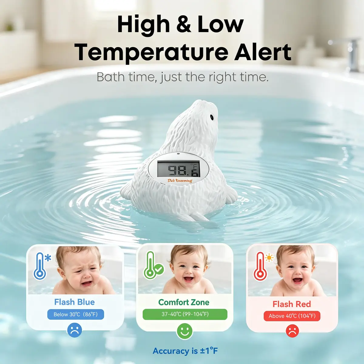 Doli Yearning Baby Bath Thermometer 4.4 inches | Accurate & Waterproof for Kids - view 3