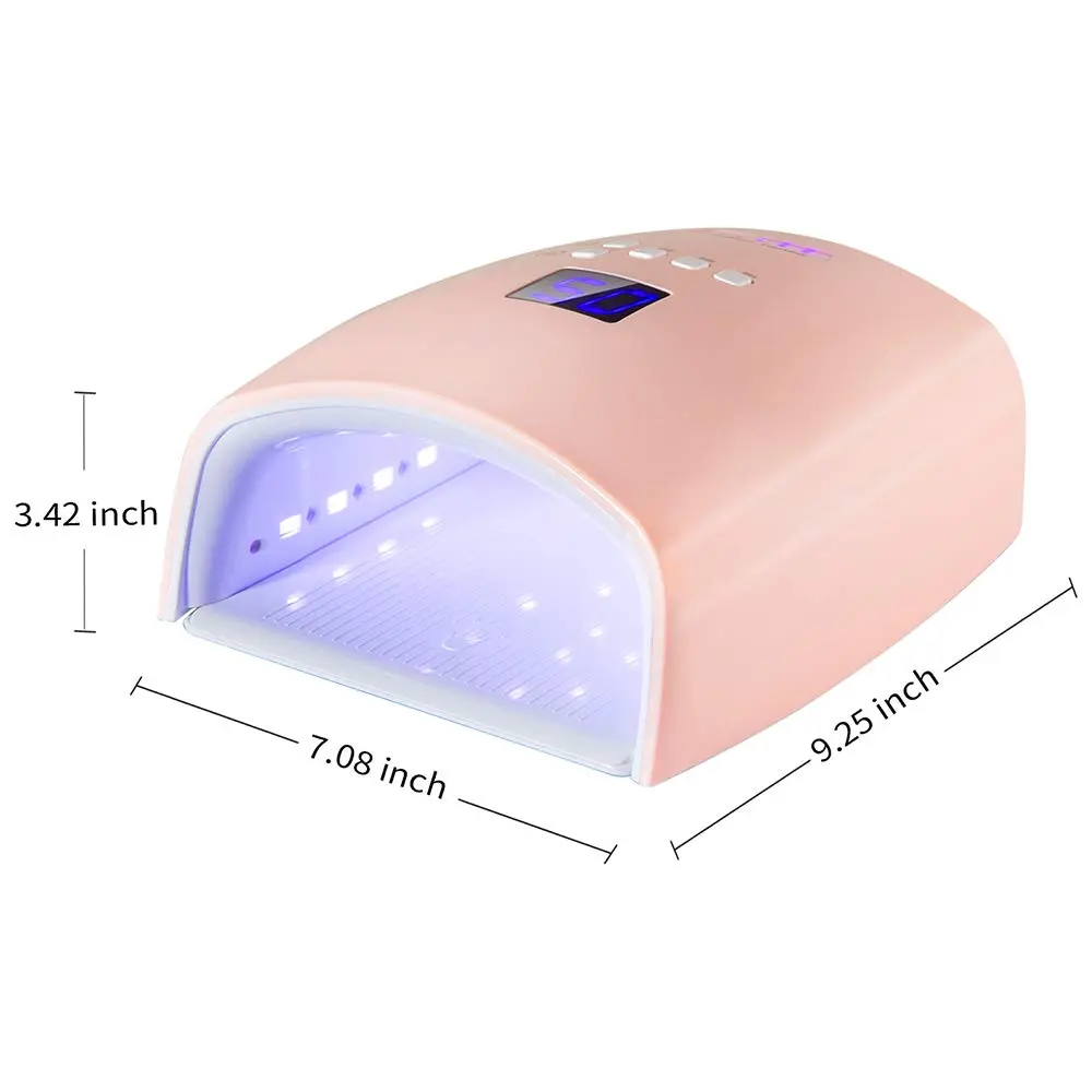 Ayshone 48W Rechargeable UV LED Nail Lamp Pink | Cordless Gel Nail Art Lights for Home & Salon - view 7