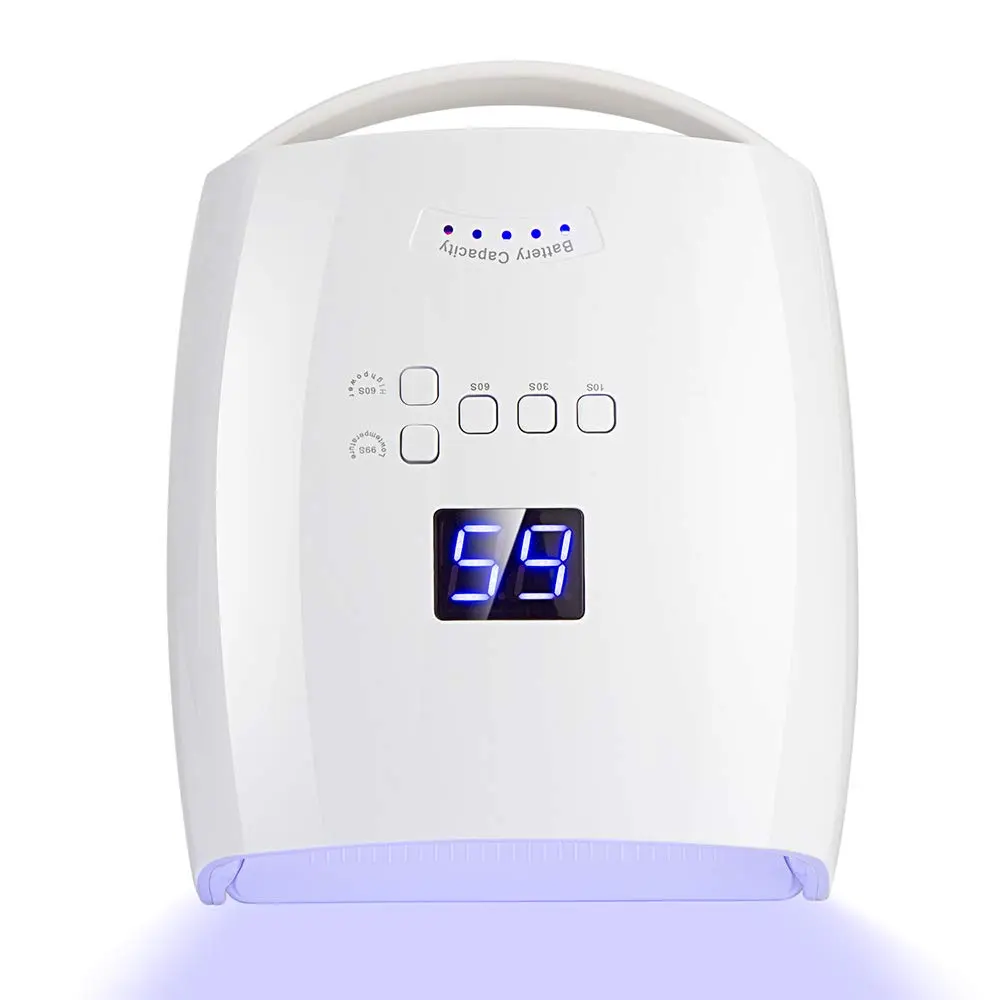 Ayshone 48W Rechargeable UV LED Nail Lamp White | Cures All Gel Polish Types - main product image