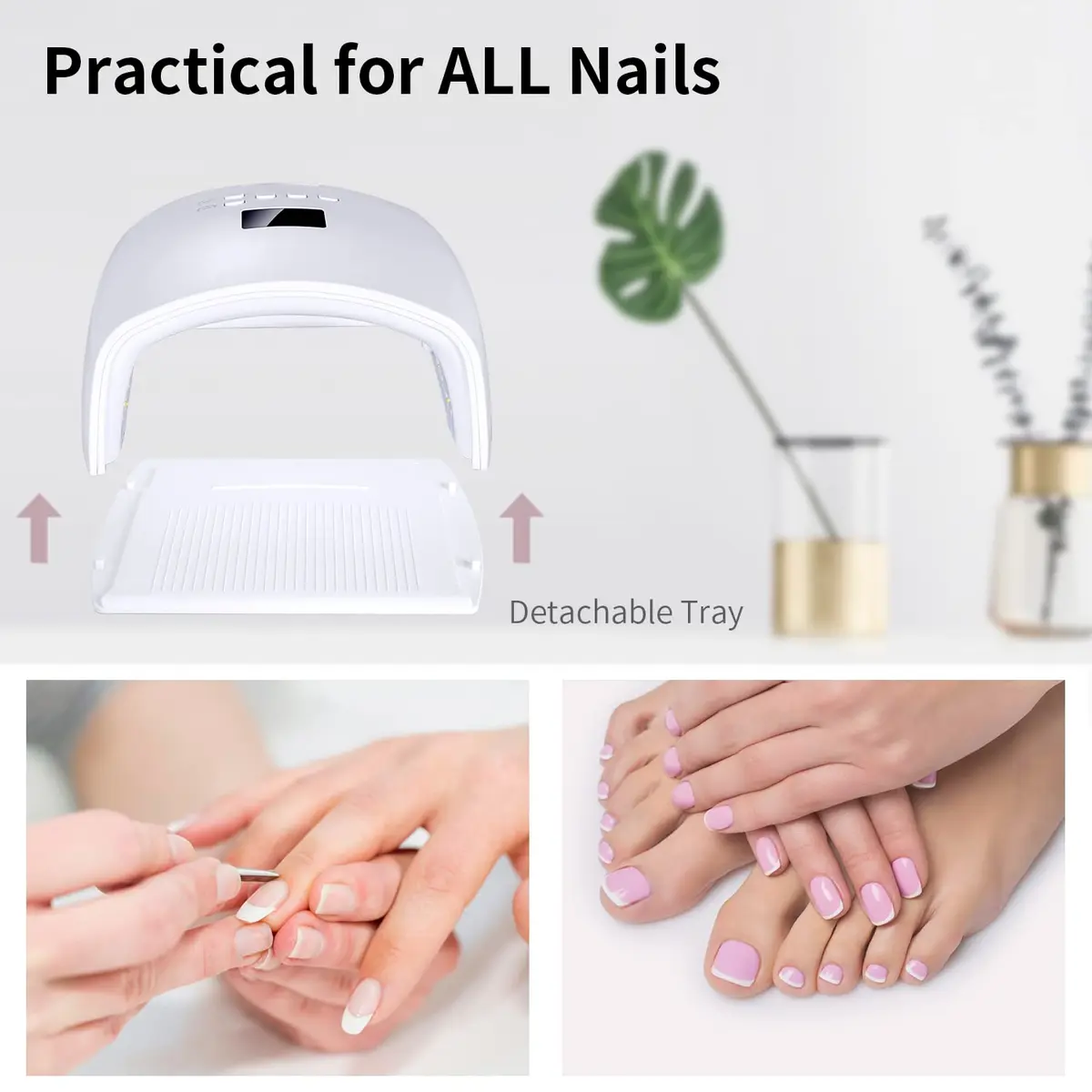 Ayshone 48W Rechargeable UV LED Nail Lamp White | Cures All Gel Polish Types - view 5