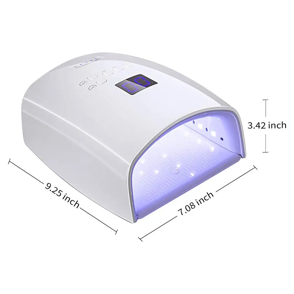 Ayshone 48W Rechargeable UV LED Nail Lamp White | Cures All Gel Polish Types - view 7