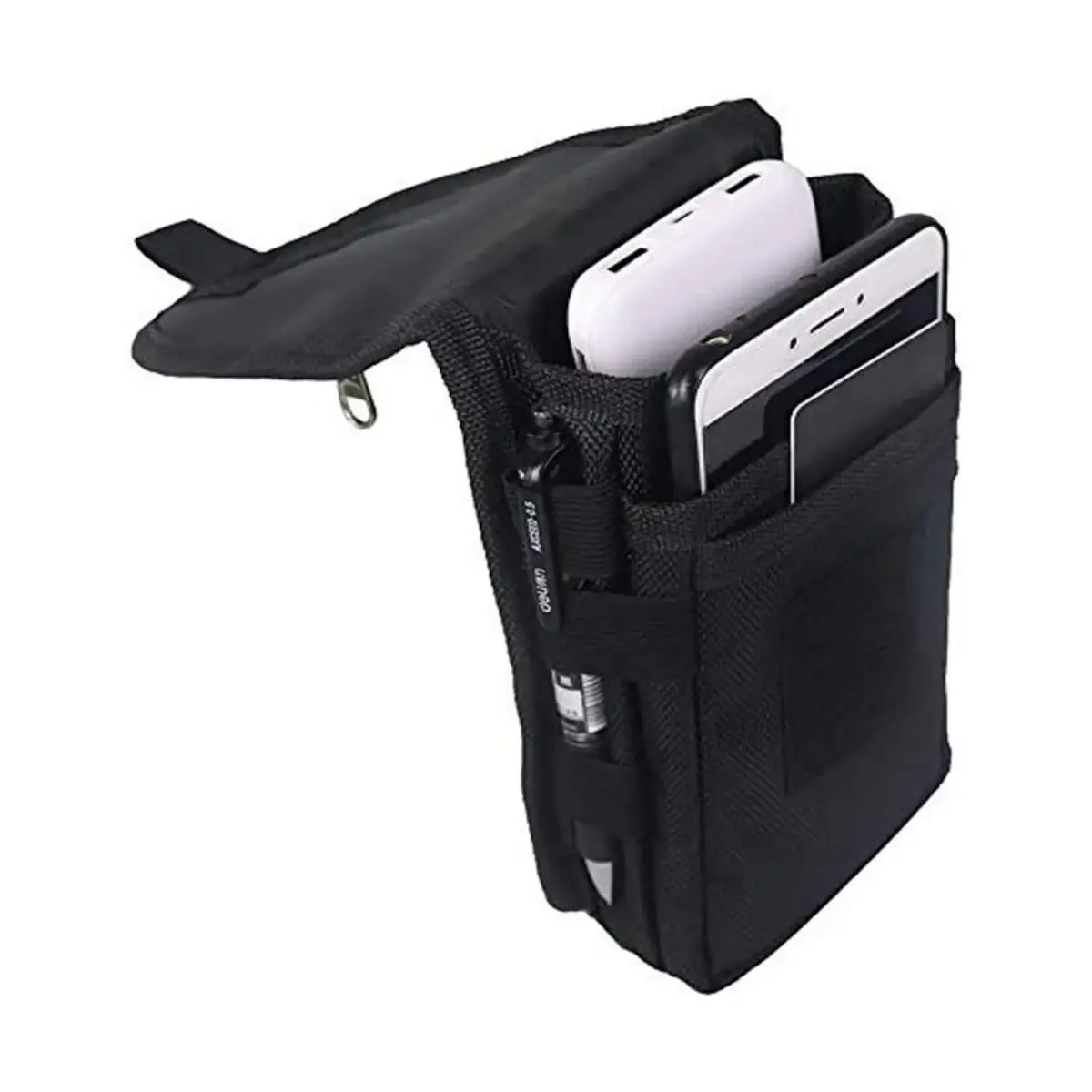 Senvitate Dual Cell Phone Pouch Holster for Men Belt | Black Oxford Nylon, 2-Pack - main product image