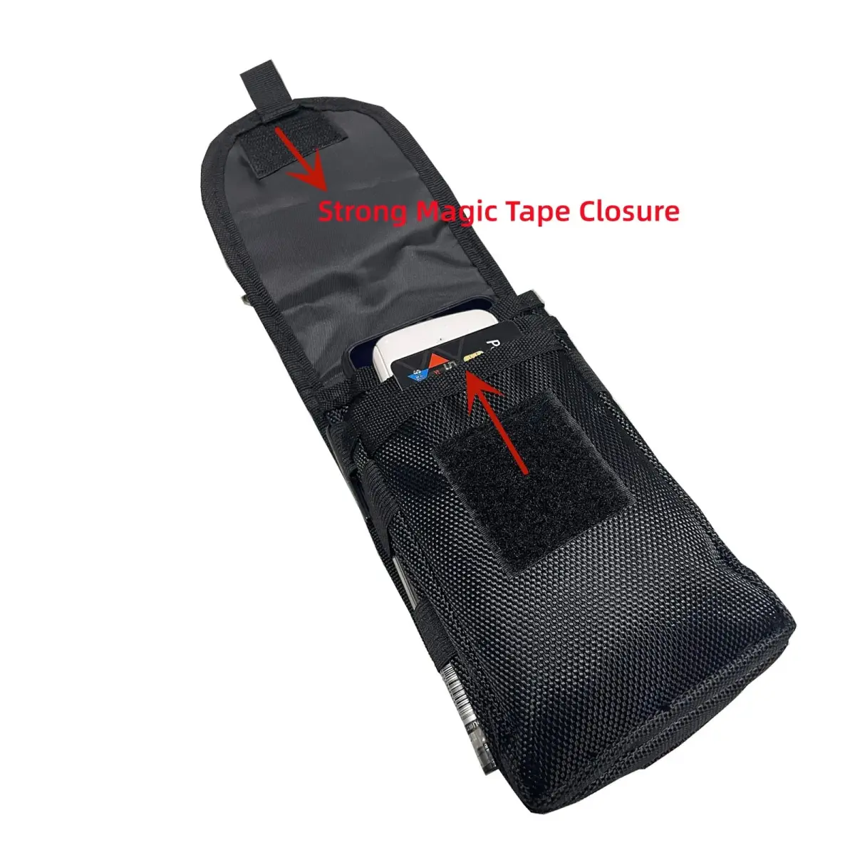 Senvitate Dual Cell Phone Pouch Holster for Men Belt | Black Oxford Nylon, 2-Pack - view 6