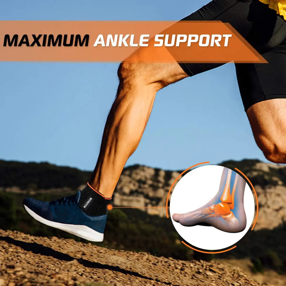 MUSEFITR Ankle Brace Wrap for Women & Men | Adjustable Support for Sprains & Pain Relief - view 6