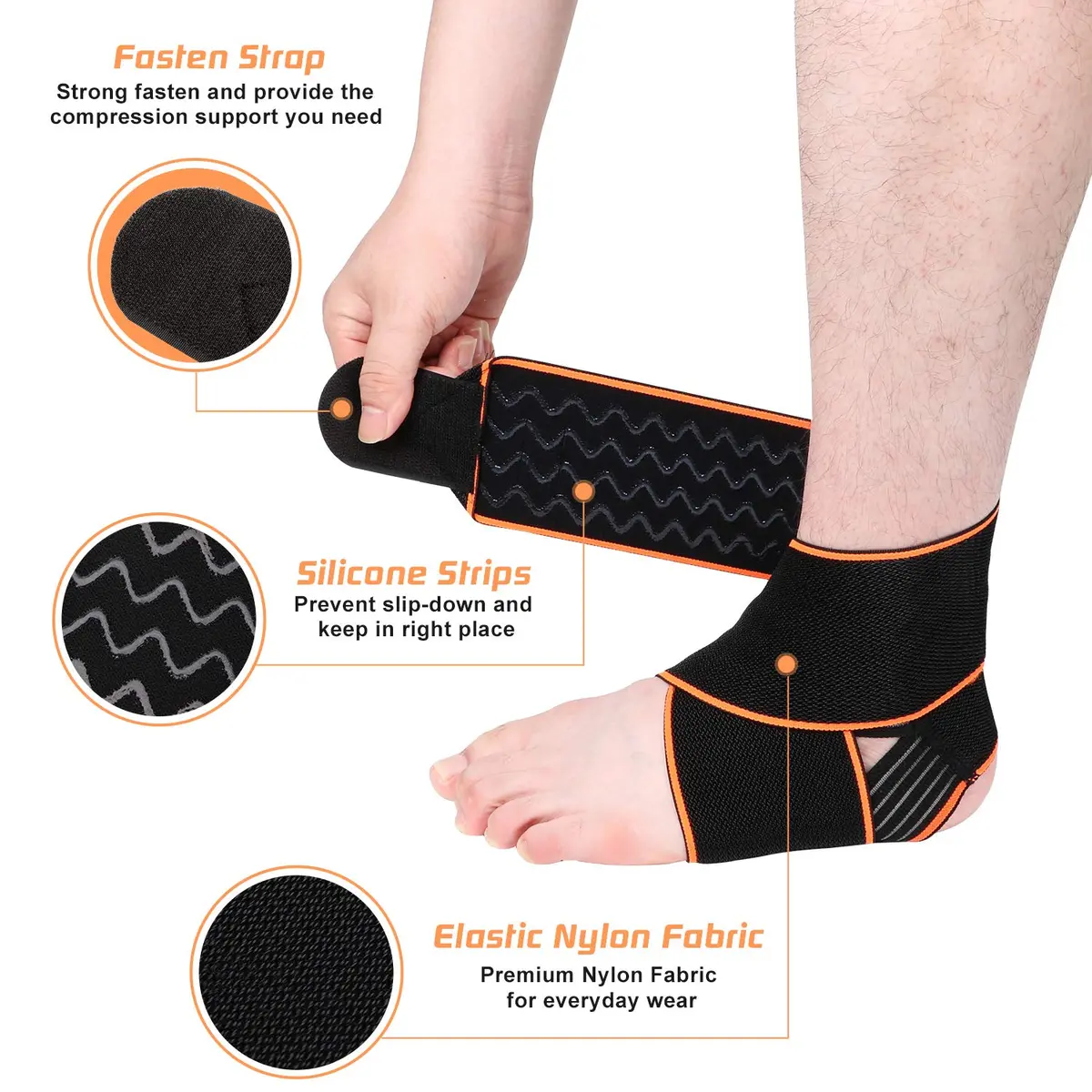 MUSEFITR Ankle Brace Wrap for Women & Men | Adjustable Support for Sprains & Pain Relief - view 2