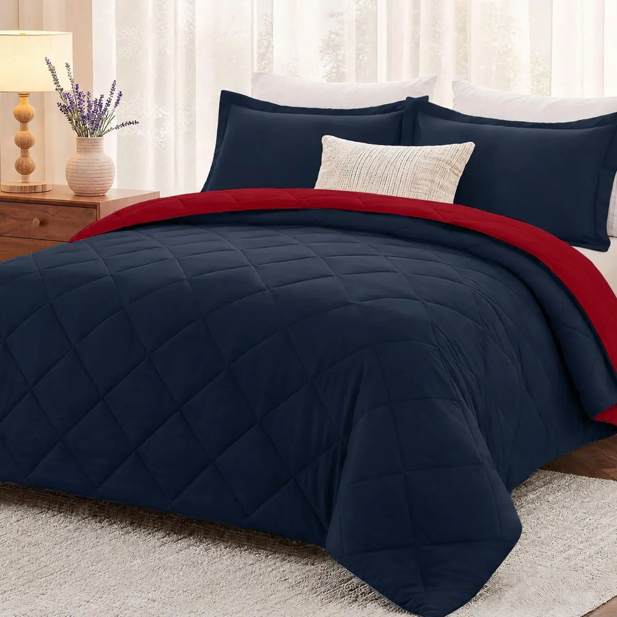 downluxe Twin Comforter Set Soft Reversible 2 Pieces | All-Season Cozy Bedding - main product image
