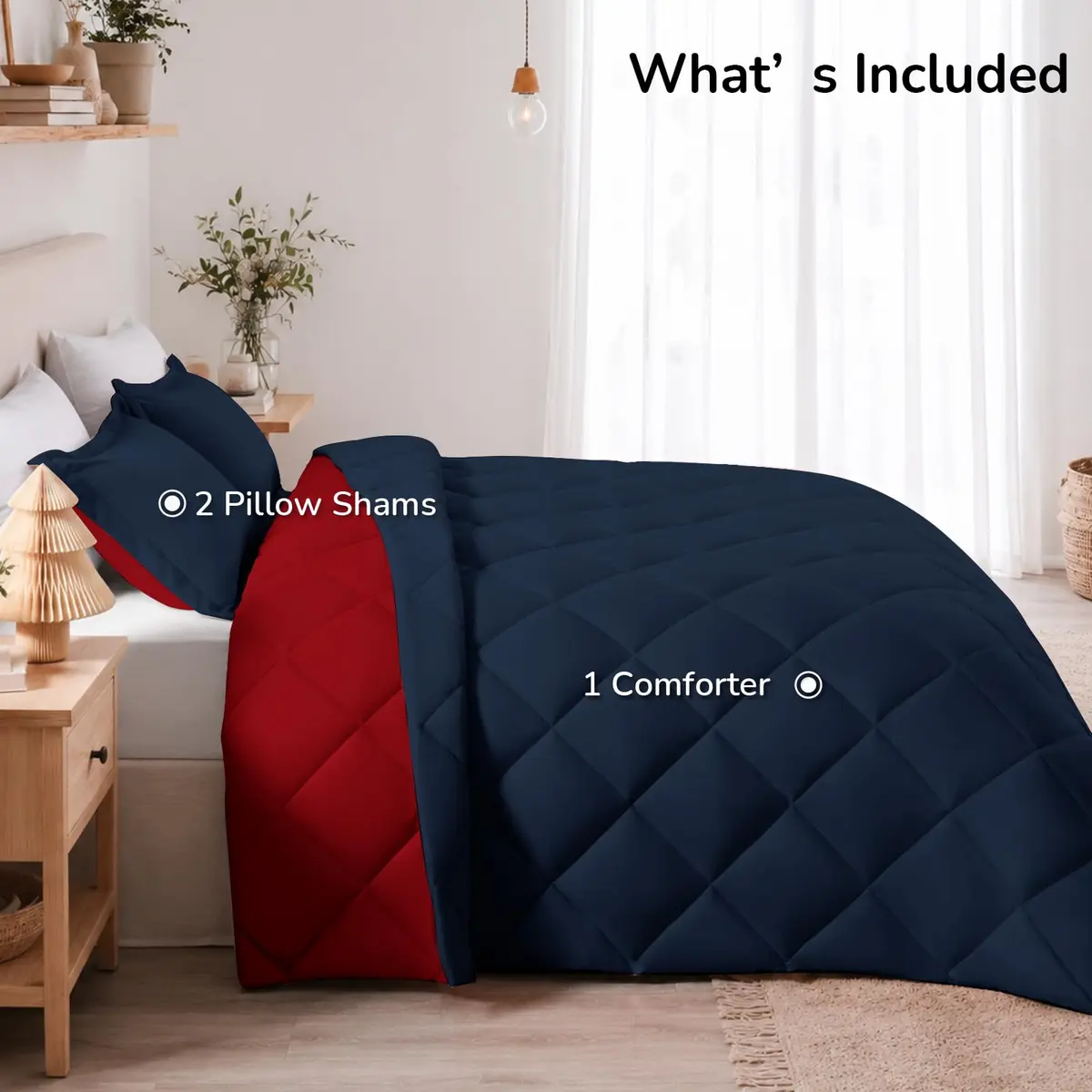 downluxe Twin Comforter Set Soft Reversible 2 Pieces | All-Season Cozy Bedding - view 9