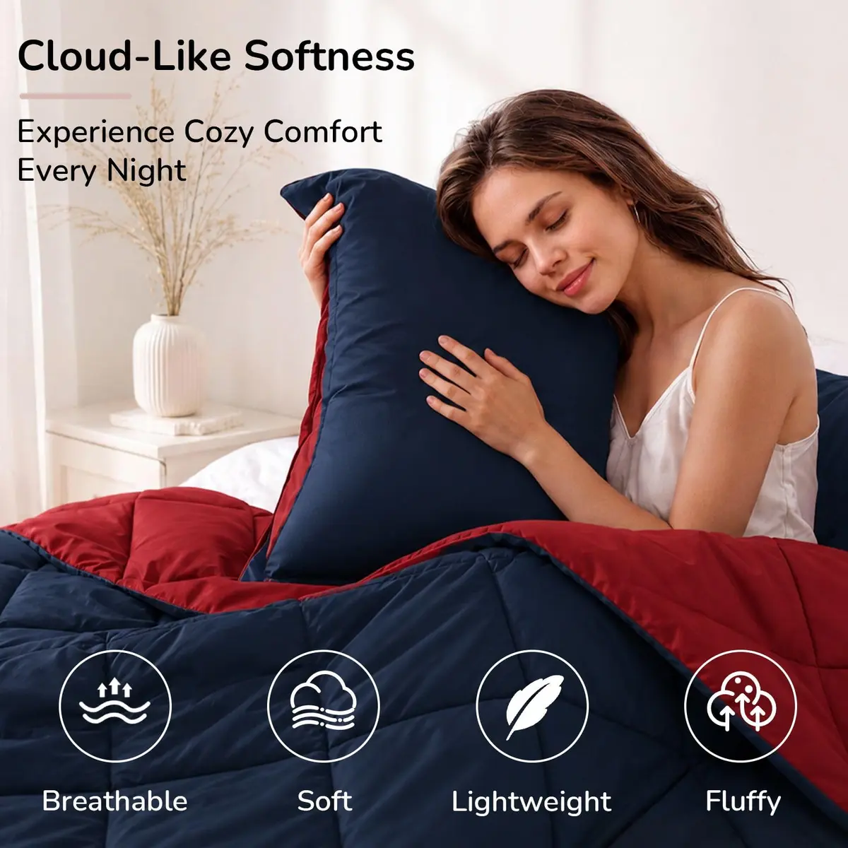downluxe Twin Comforter Set Soft Reversible 2 Pieces | All-Season Cozy Bedding - view 3