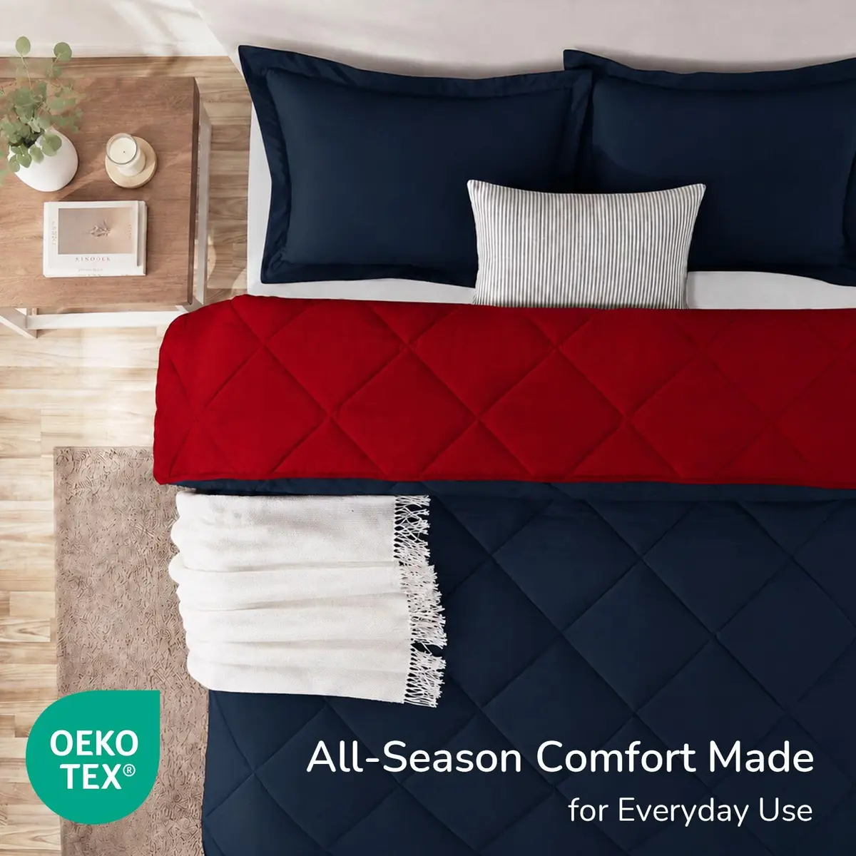 downluxe Twin Comforter Set Soft Reversible 2 Pieces | All-Season Cozy Bedding - view 4