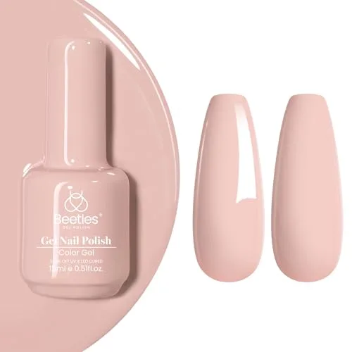 Beetles Nude Gel Nail Polish Sheer Pink ia256, 15ml (0.5 Fl Oz) | Authentic USA Import for Indian Salons - main product image