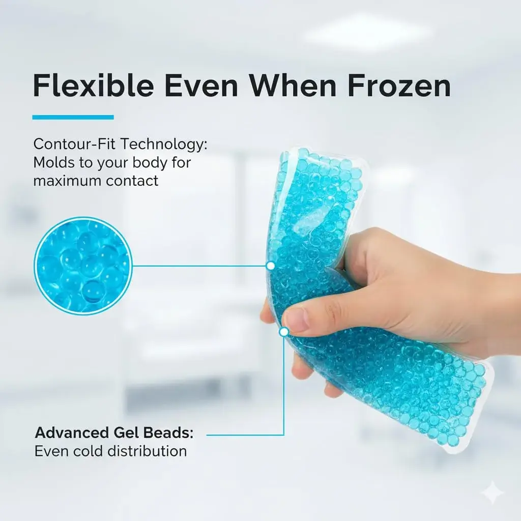 HI FINE CARE Perineal Cooling Pad with 2 Ice Packs & 3 Covers | Flexible Gel Bead Therapy for Postpartum Recovery - view 3