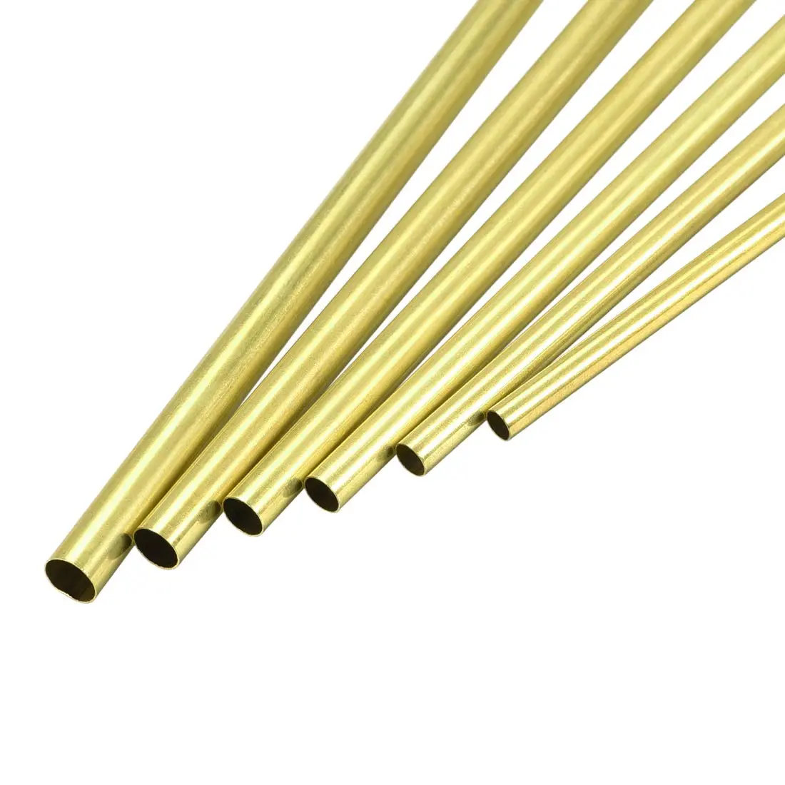 uxcell Brass Tube 4mm-6.5mm OD x 300mm Length Seamless Round Pipe Tubing (Pack of 6) | Precision Industrial Metal Tubing - main product image