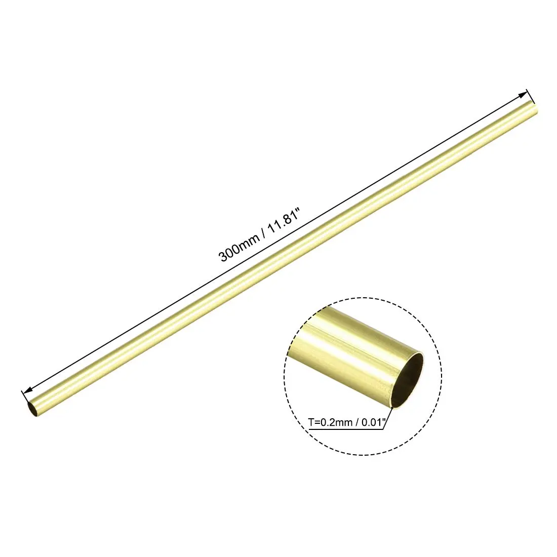 uxcell Brass Tube 4mm-6.5mm OD x 300mm Length Seamless Round Pipe Tubing (Pack of 6) | Precision Industrial Metal Tubing - view 2