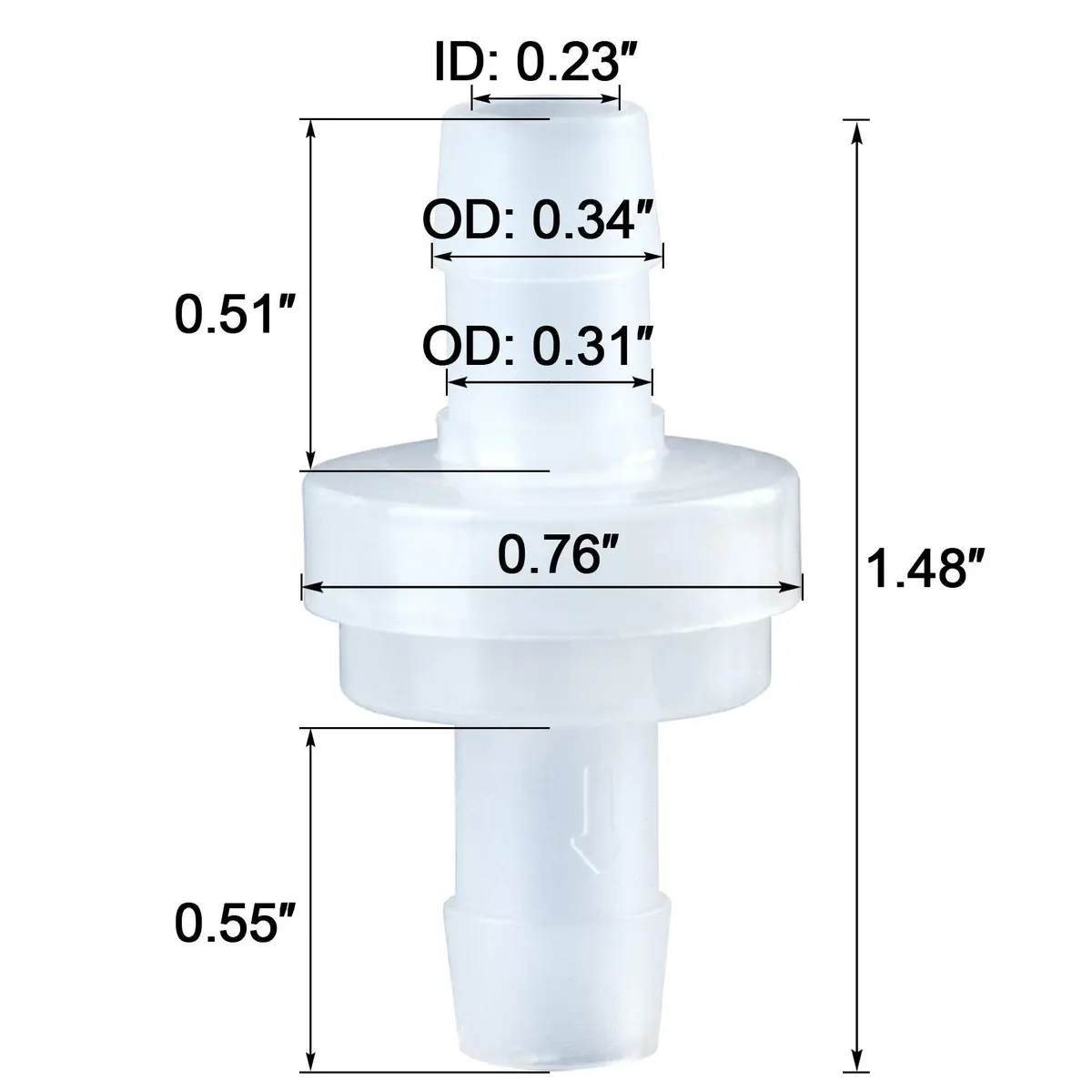 PAGOW 8mm PVDF One-Way Check Valve 4-Pack | Medical Grade Material for Fuel Gas Liquid Air - view 2
