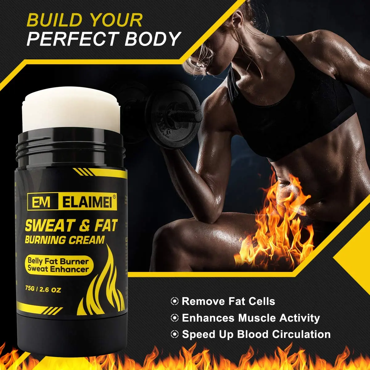 ELAIMEI Fat Burning Sweat Cream | Weight Loss Hot Gel for Belly & Body | Deep Tissue Massage & Muscle Relief (1 pack) - view 3