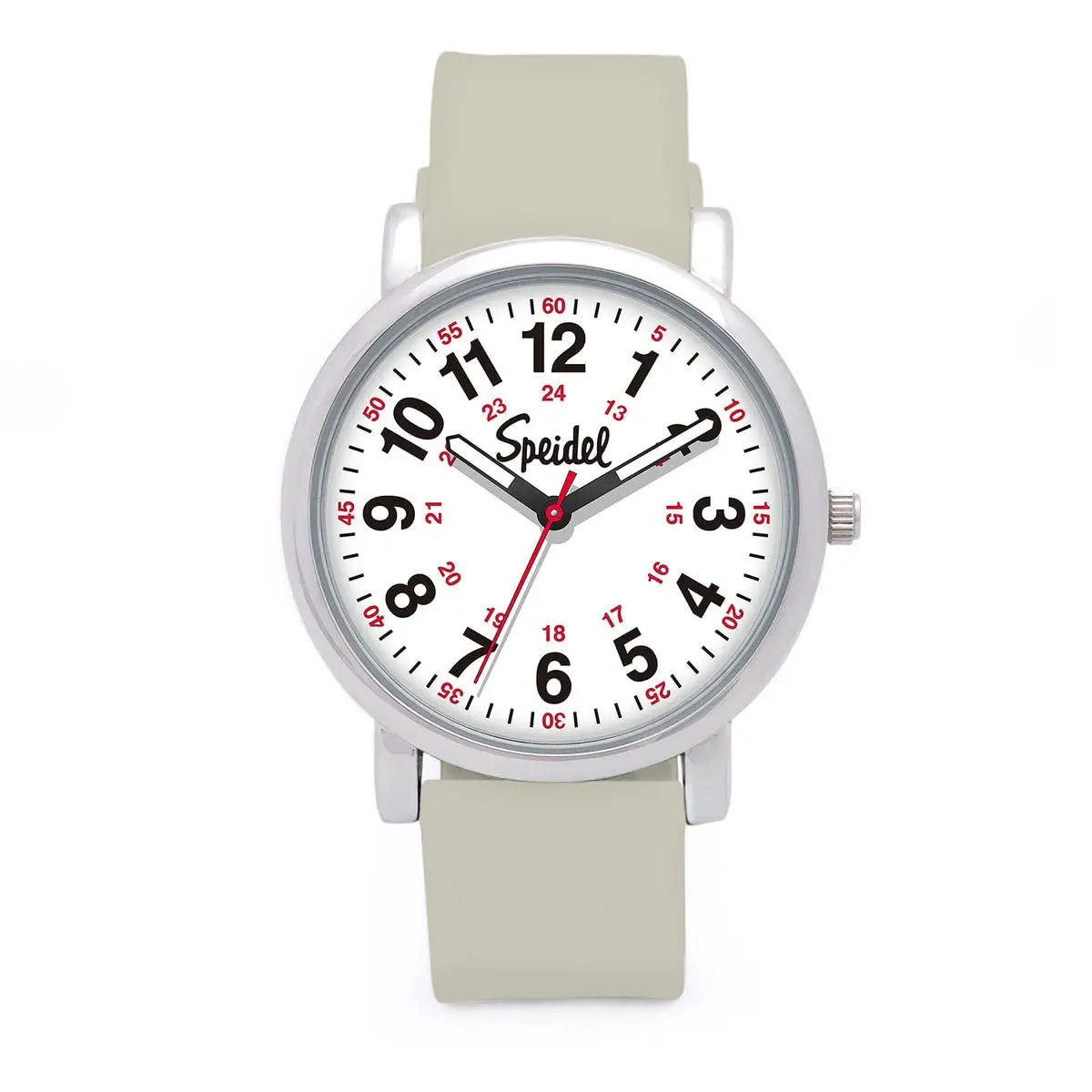 Speidel Original Scrub Watch™ for Nurses, Waterproof 38mm, Light Gray | Large Dial & Second Hand - main product image