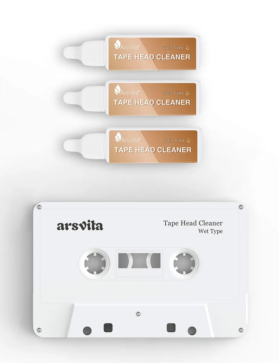 Arsvita Audio Cassette Head Cleaner Kit with 3 Solutions | Reusable Tape Cleaner for Home, Car, Portable Players - main product image