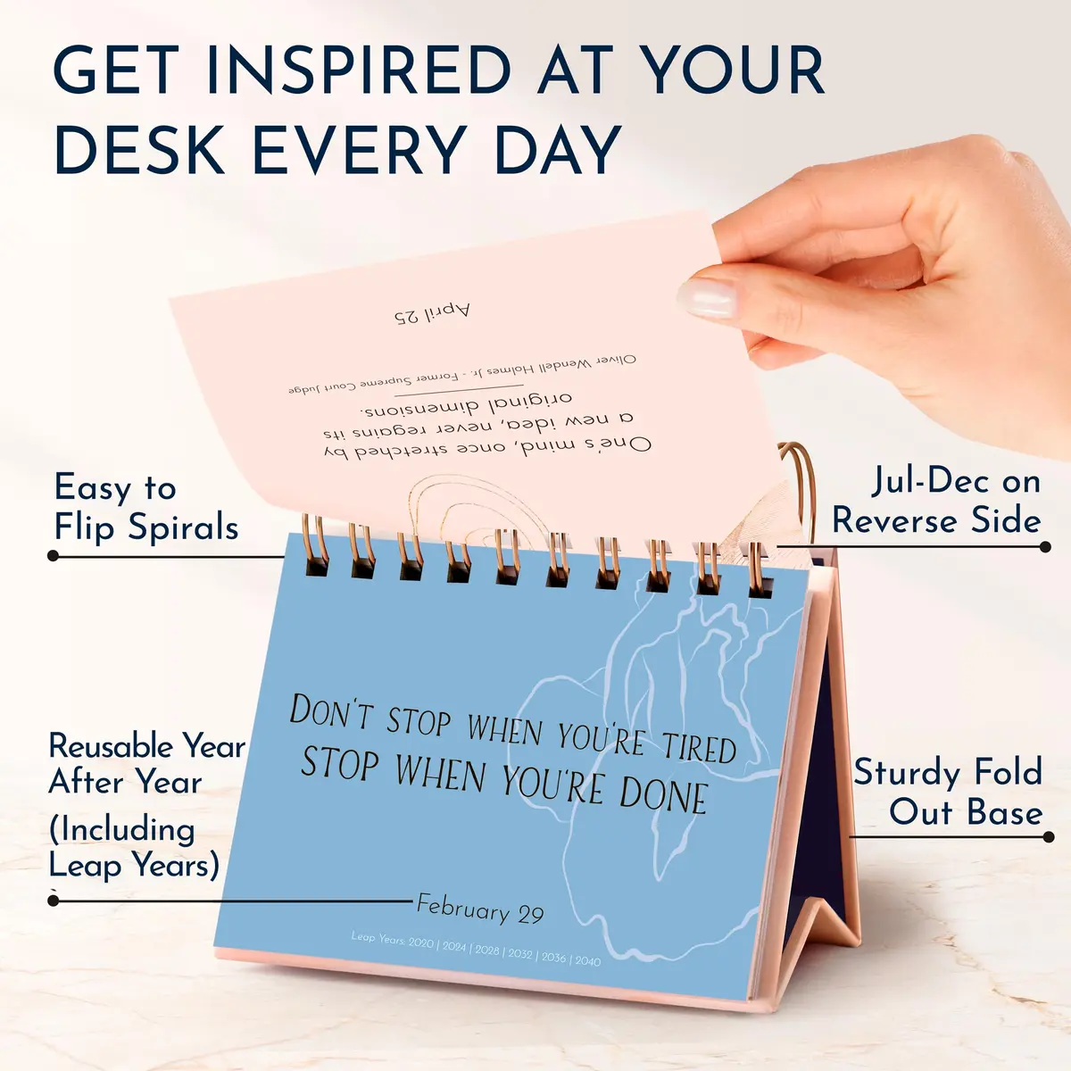 RYVE Positive Affirmations Calendar, Quotes & Reflections, Daily Desk Calendar | Motivational Desk Decor (70-120 chars) - view 5