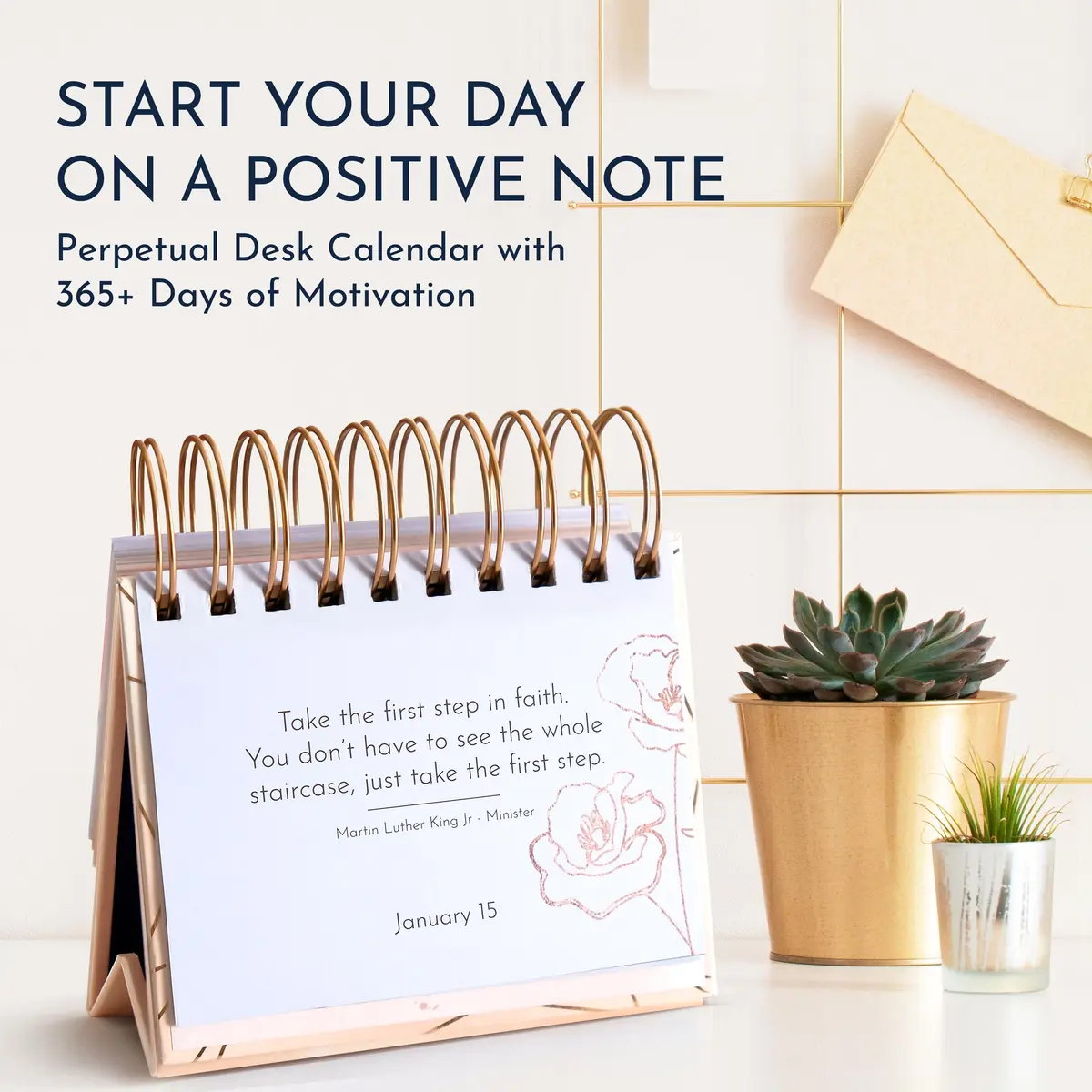 RYVE Positive Affirmations Calendar, Quotes & Reflections, Daily Desk Calendar | Motivational Desk Decor (70-120 chars) - view 3