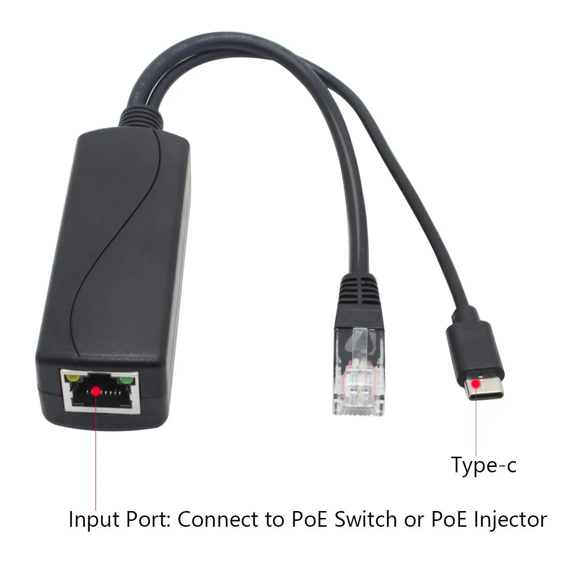 ANVISION 5V PoE Splitter, USB Type C, 48V to 5V 2.4A, IEEE 802.3af Compliant, 10/100Mbps | Supports non-PoE devices - view 2