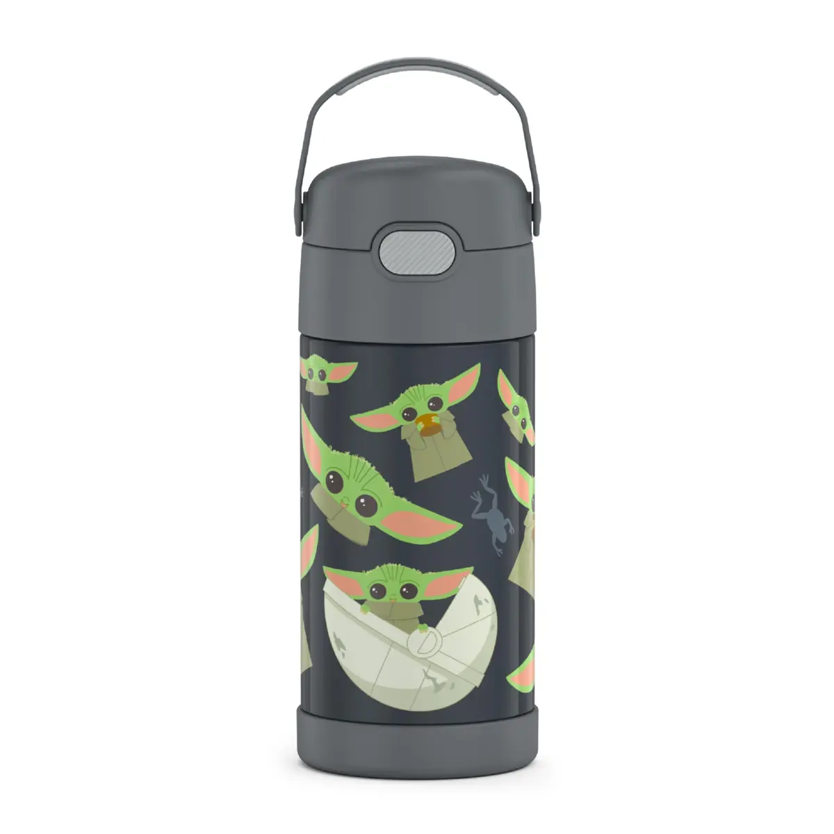 THERMOS FUNTAINER Water Bottle with Straw, 12oz (355ml) Mandalorian | Keeps Drinks Cold Up to 12 Hours - main product image