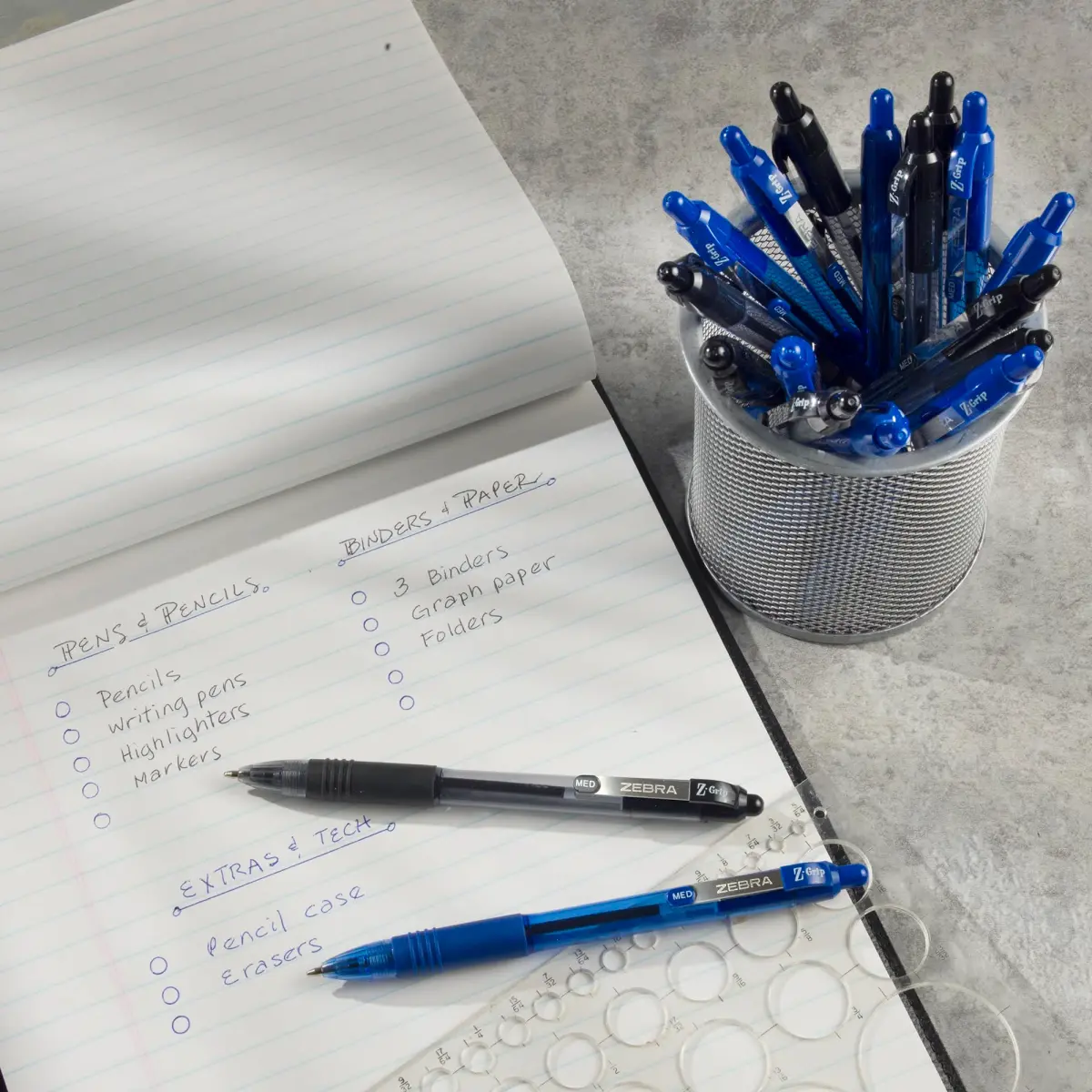 Zebra Pen Z-Grip Retractable Ballpoint Pens, Black/Blue Ink, 0.7mm, 30-Pack | Smooth Writing for Students & Professionals - view 4