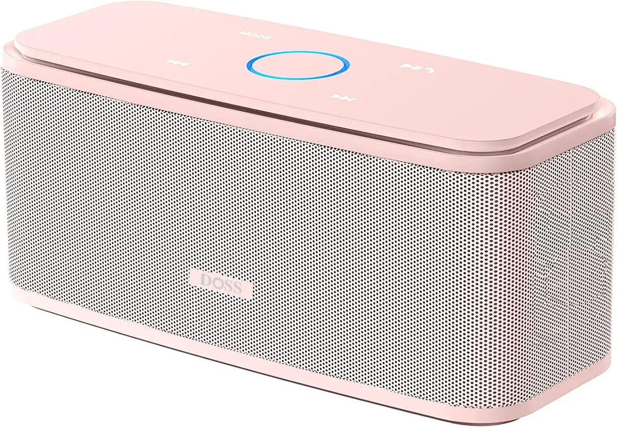 DOSS SoundBox Touch Portable Wireless Bluetooth Speaker - 12W HD Sound, 20H Playtime, Light Pink | IPX5 Water-Resistant - main product image