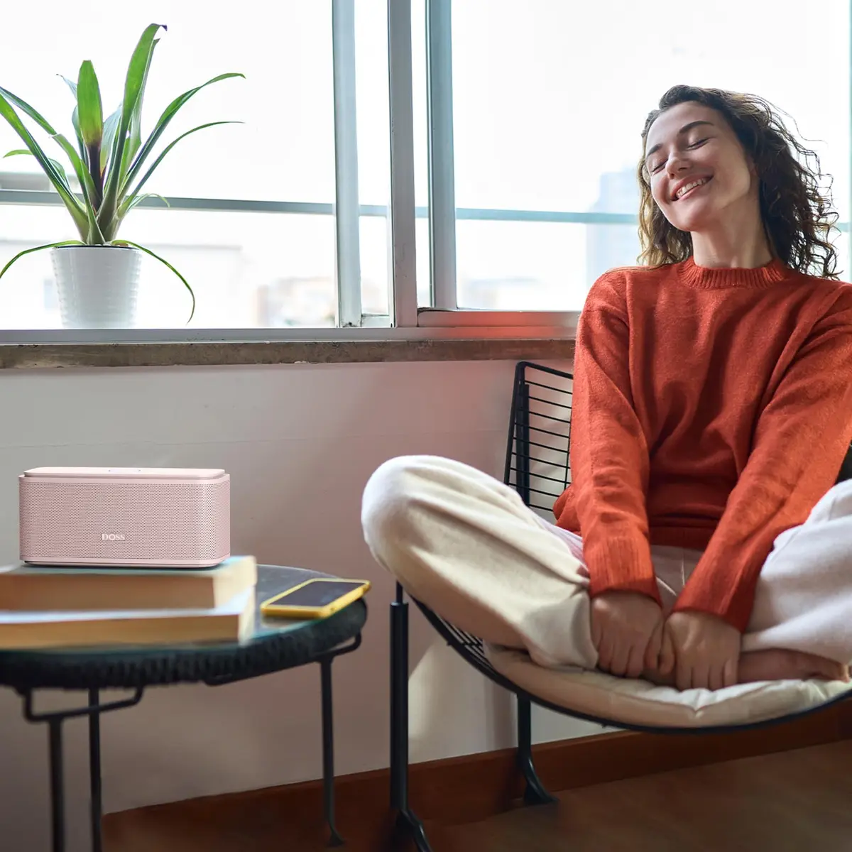 DOSS SoundBox Touch Portable Wireless Bluetooth Speaker - 12W HD Sound, 20H Playtime, Light Pink | IPX5 Water-Resistant - view 9