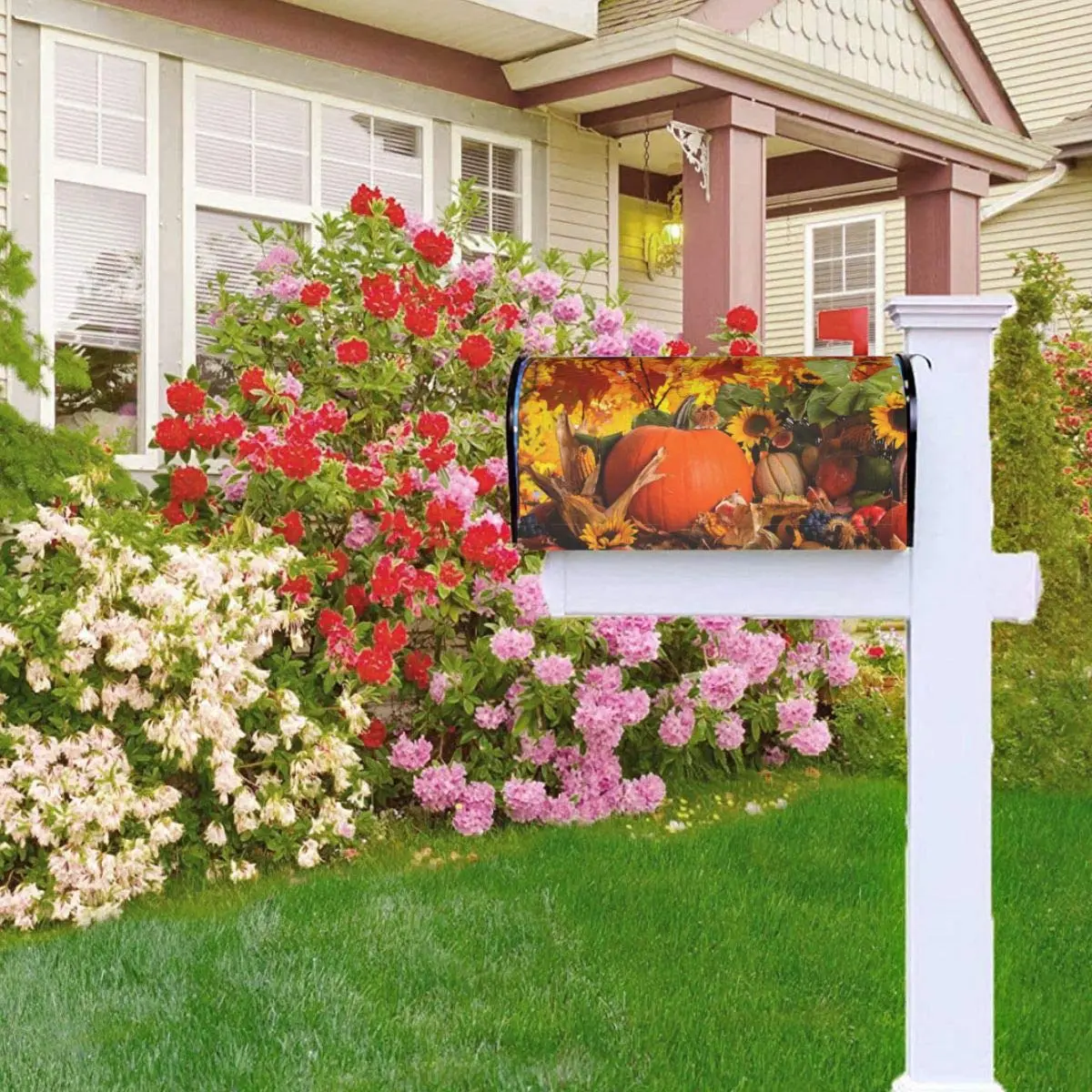 Mantaiyuan Autumn Fall Harvest Mailbox Cover Trees Leaves 21x18 in | Weatherproof Garden Decor - view 6