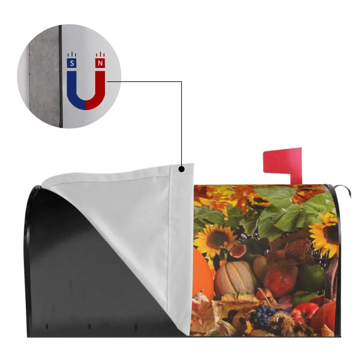 Mantaiyuan Autumn Fall Harvest Mailbox Cover Trees Leaves 21x18 in | Weatherproof Garden Decor - view 3