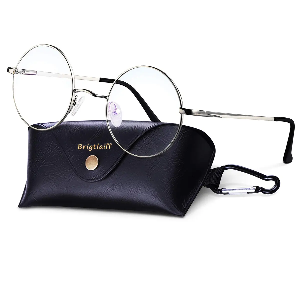 Brigtlaiff Blue Light Blocking Glasses for Men Women | 95% Blue Light Filter, Unisex Style, Silver Frame - main product image