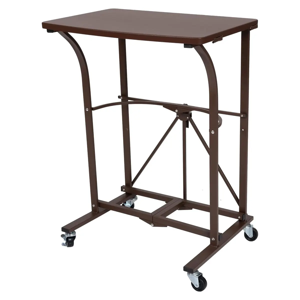 Origami RDP Small Foldable Laptop Trolley, Portable Desk with Wheels, Vintage Bronze | Compact, Mobile & Durable - main product image