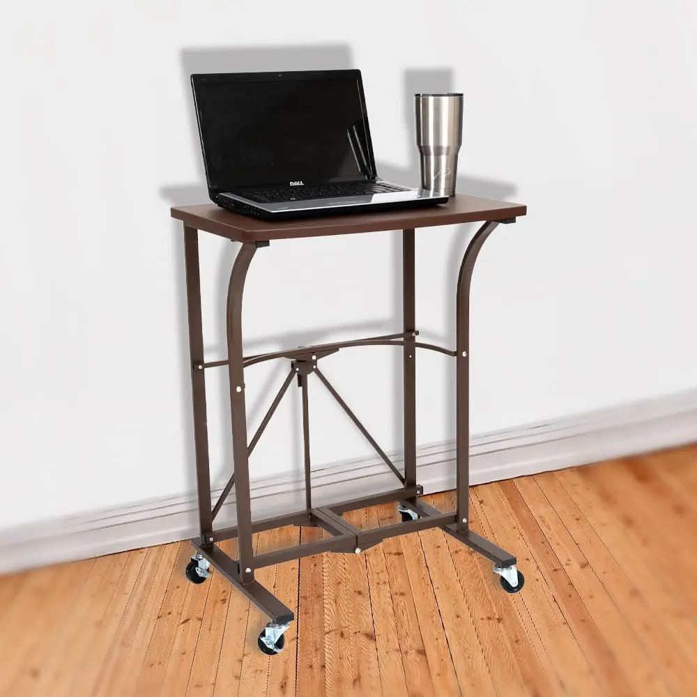 Origami RDP Small Foldable Laptop Trolley, Portable Desk with Wheels, Vintage Bronze | Compact, Mobile & Durable - view 7