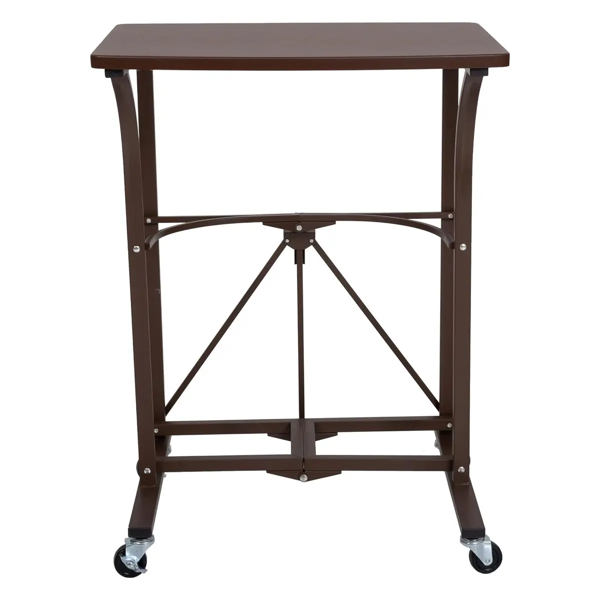 Origami RDP Small Foldable Laptop Trolley, Portable Desk with Wheels, Vintage Bronze | Compact, Mobile & Durable - view 4