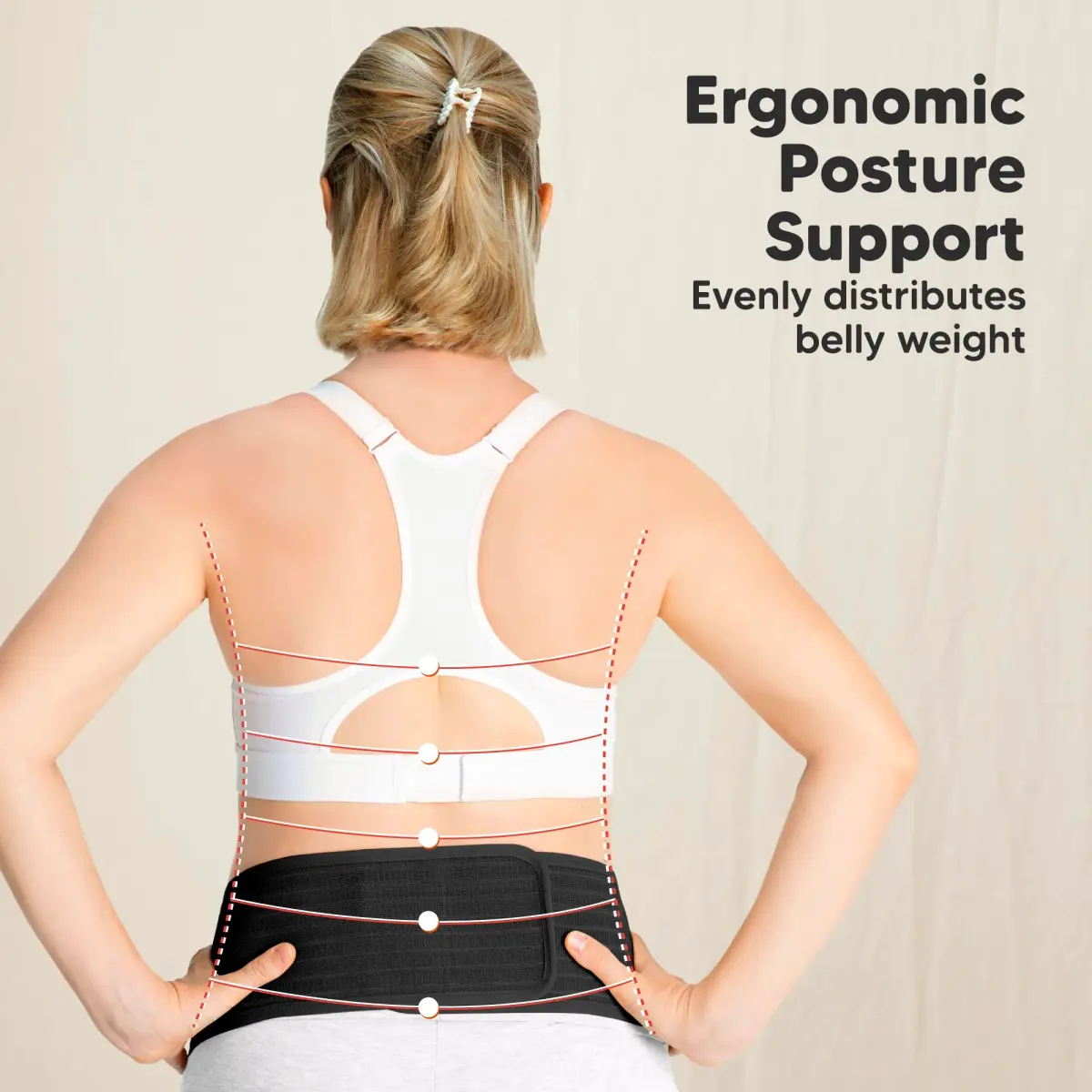 KeaBabies Maternity Belly Band XL Black | 360° Ergonomic Support for Pregnancy & Postpartum - view 4
