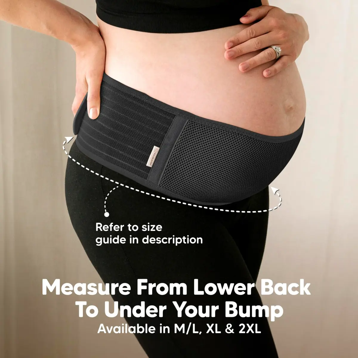 KeaBabies Maternity Belly Band XL Black | 360° Ergonomic Support for Pregnancy & Postpartum - view 5