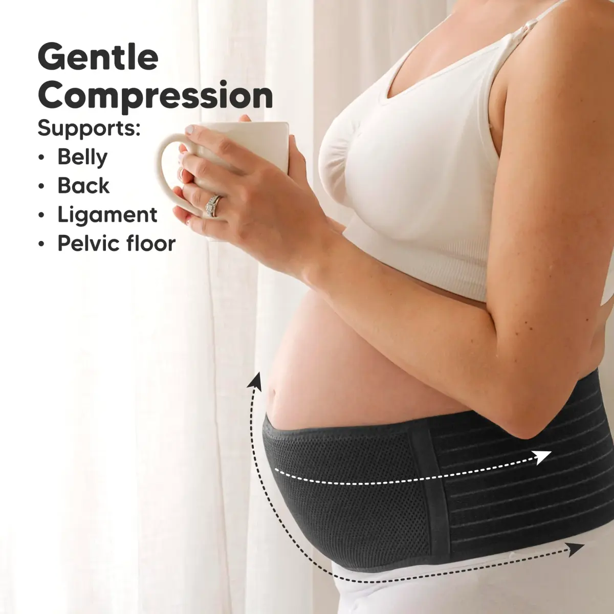 KeaBabies Maternity Belly Band XL Black | 360° Ergonomic Support for Pregnancy & Postpartum - view 3