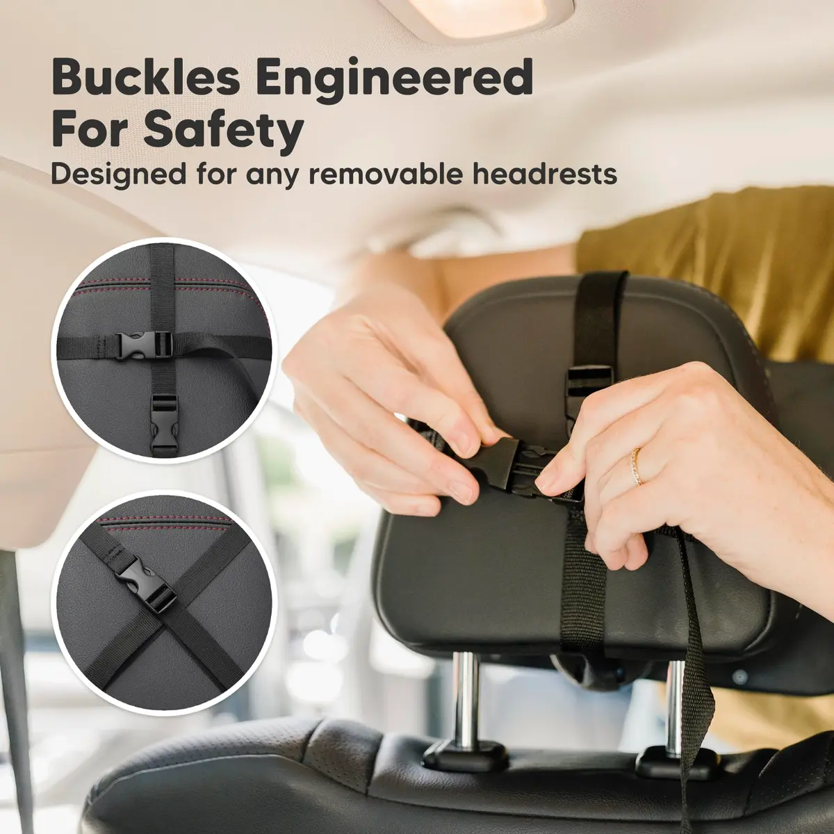 KeaBabies Baby Car Seat Mirror, Wide View, Shatterproof (Sleek Black) | 360° Adjustable, Crystal Clear, Easy Install - view 6