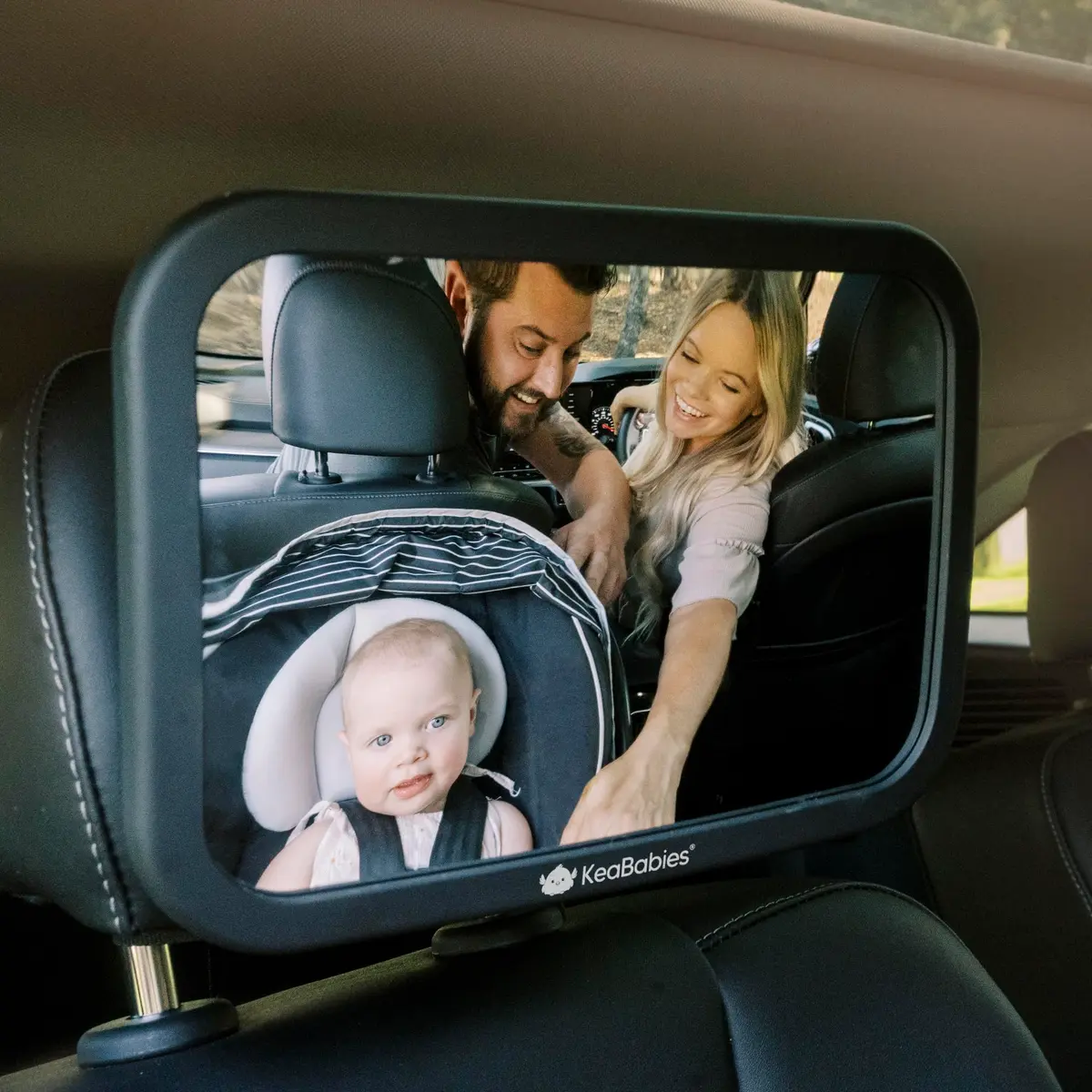 KeaBabies Baby Car Seat Mirror, Wide View, Shatterproof (Sleek Black) | 360° Adjustable, Crystal Clear, Easy Install - view 9