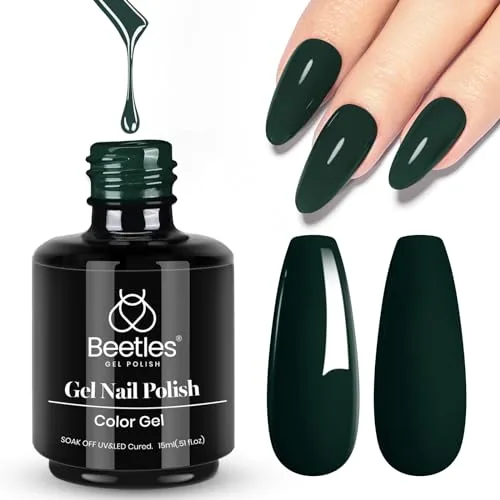Beetles Gel Nail Polish Forest Green 15ml (0.51oz) | Cruelty-Free Soak-Off UV/LED Formula - main product image