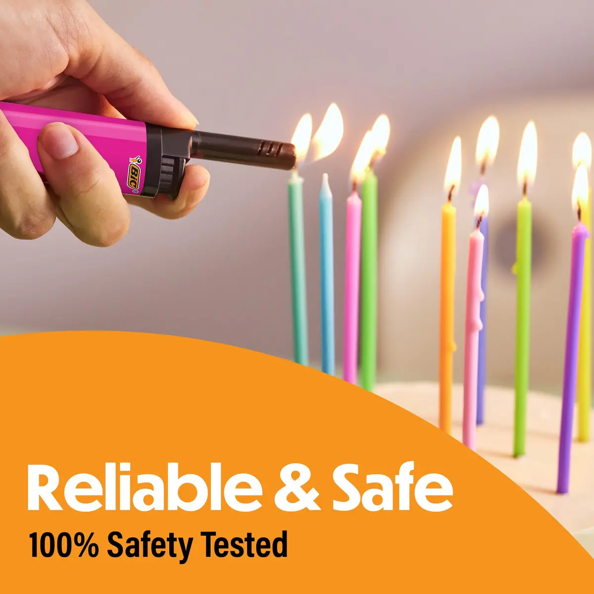 BIC EZ Reach Candle Lighter 6 Count Pack | Child-Resistant, Assorted Colors, 1.45-inch Wand for Candles & Grills - view 5
