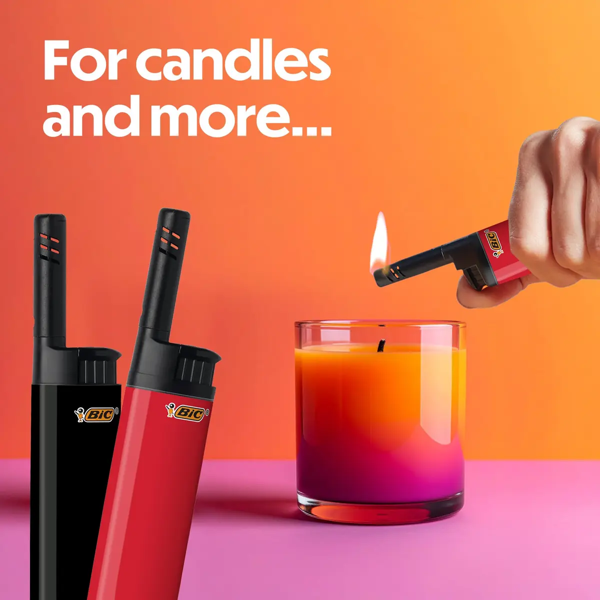 BIC EZ Reach Candle Lighter 6 Count Pack | Child-Resistant, Assorted Colors, 1.45-inch Wand for Candles & Grills - view 6