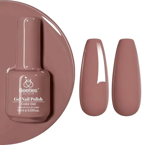 Beetles Mauve Gel Nail Polish 15ml | Dusty Rose Pink Purple Elegant Neutral - main product image