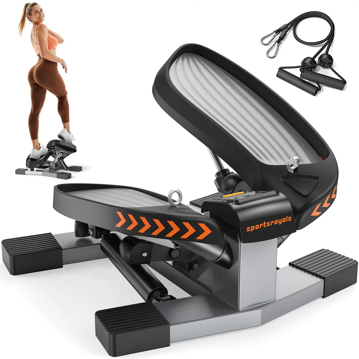 Sportsroyals Twist Stepper with Resistance Bands | 660LBS Capacity, Quiet, Durable - main product image