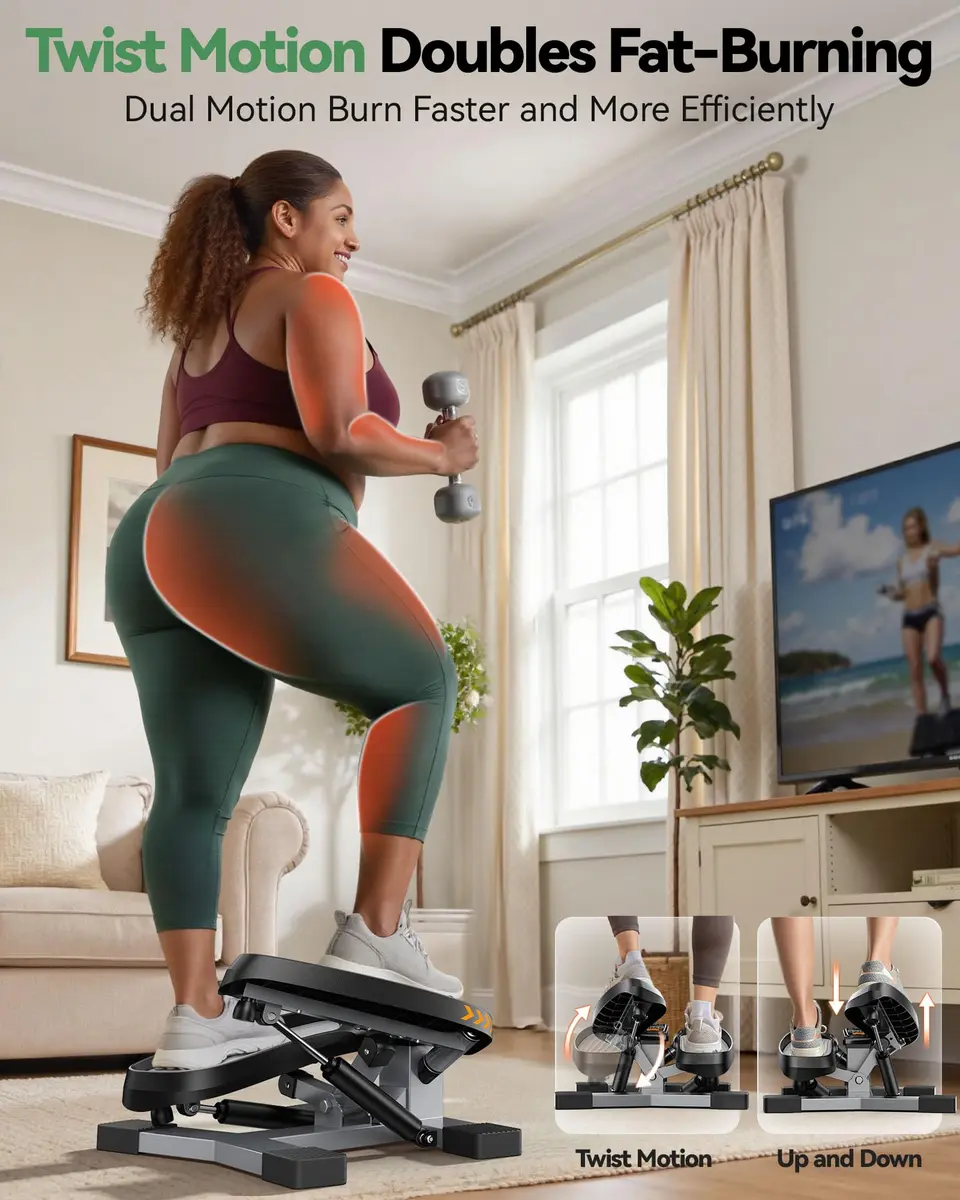 Sportsroyals Twist Stepper with Resistance Bands | 660LBS Capacity, Quiet, Durable - view 2
