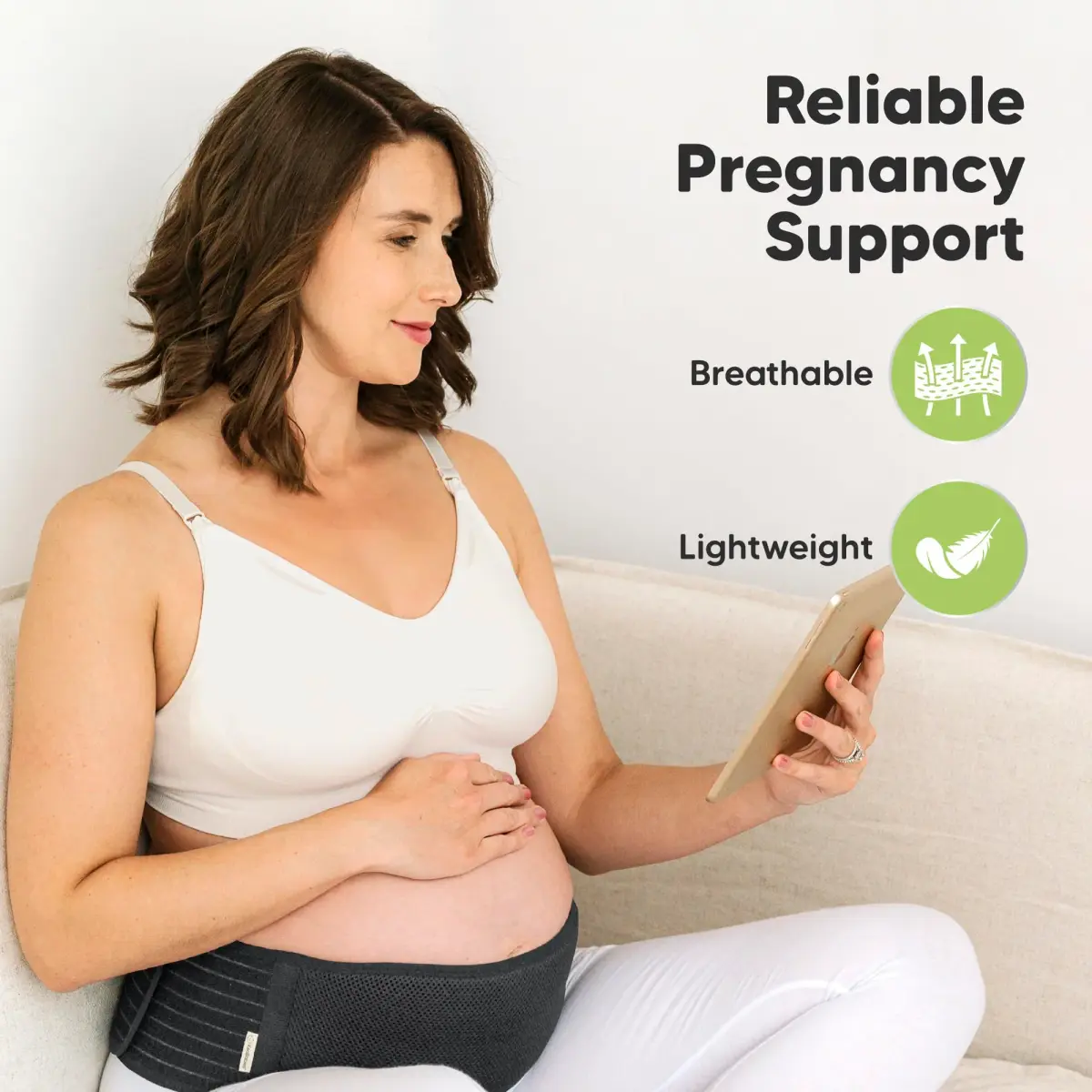 KeaBabies Pregnancy Belly Band M/L Black | 360° Ergonomic Support for Lower Back Pain & Pelvic Stability - view 2