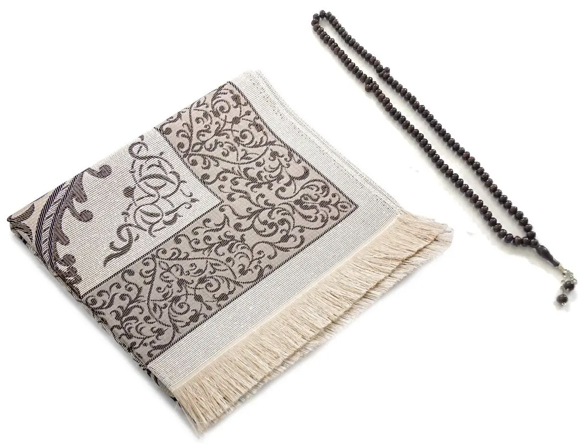 BAYKUL Muslim Prayer Rug Ottoman Design 115cm x 68cm | Handmade Turkish Velvet Prayer Mat for Men & Women - view 2